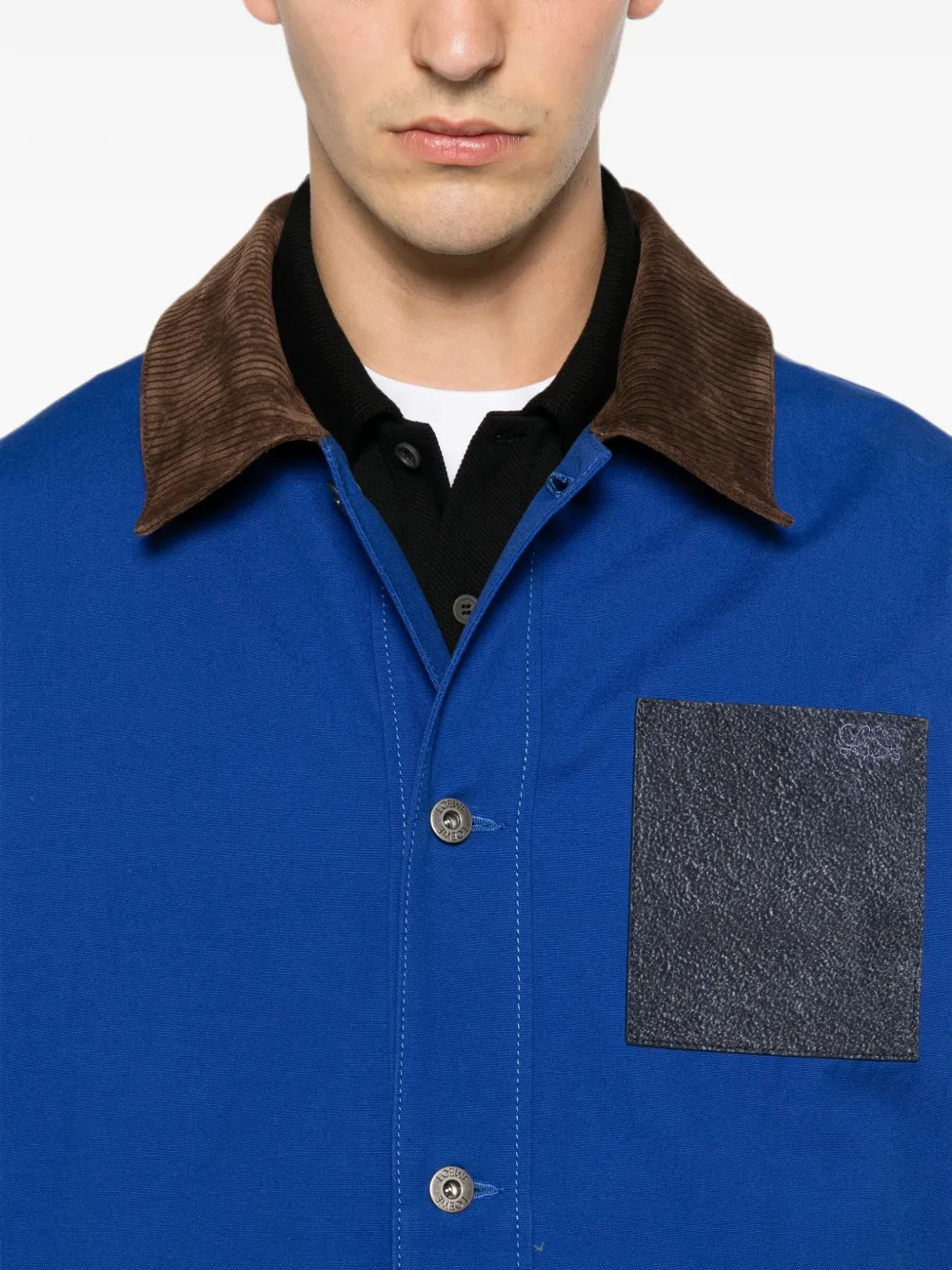 LOEWE Anagram jack met ribfluwelen kraag Blauw