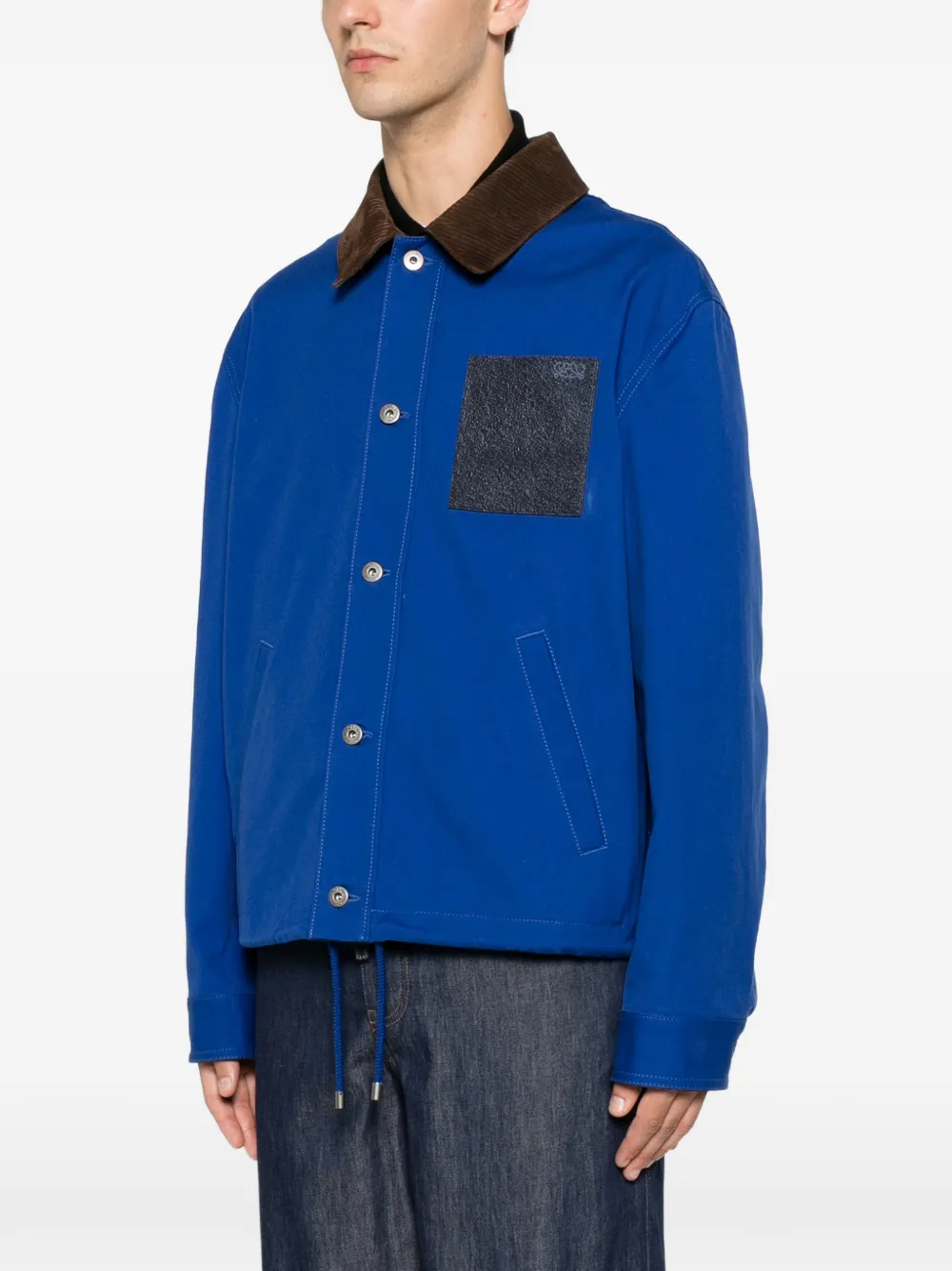 LOEWE Anagram jack met ribfluwelen kraag Blauw