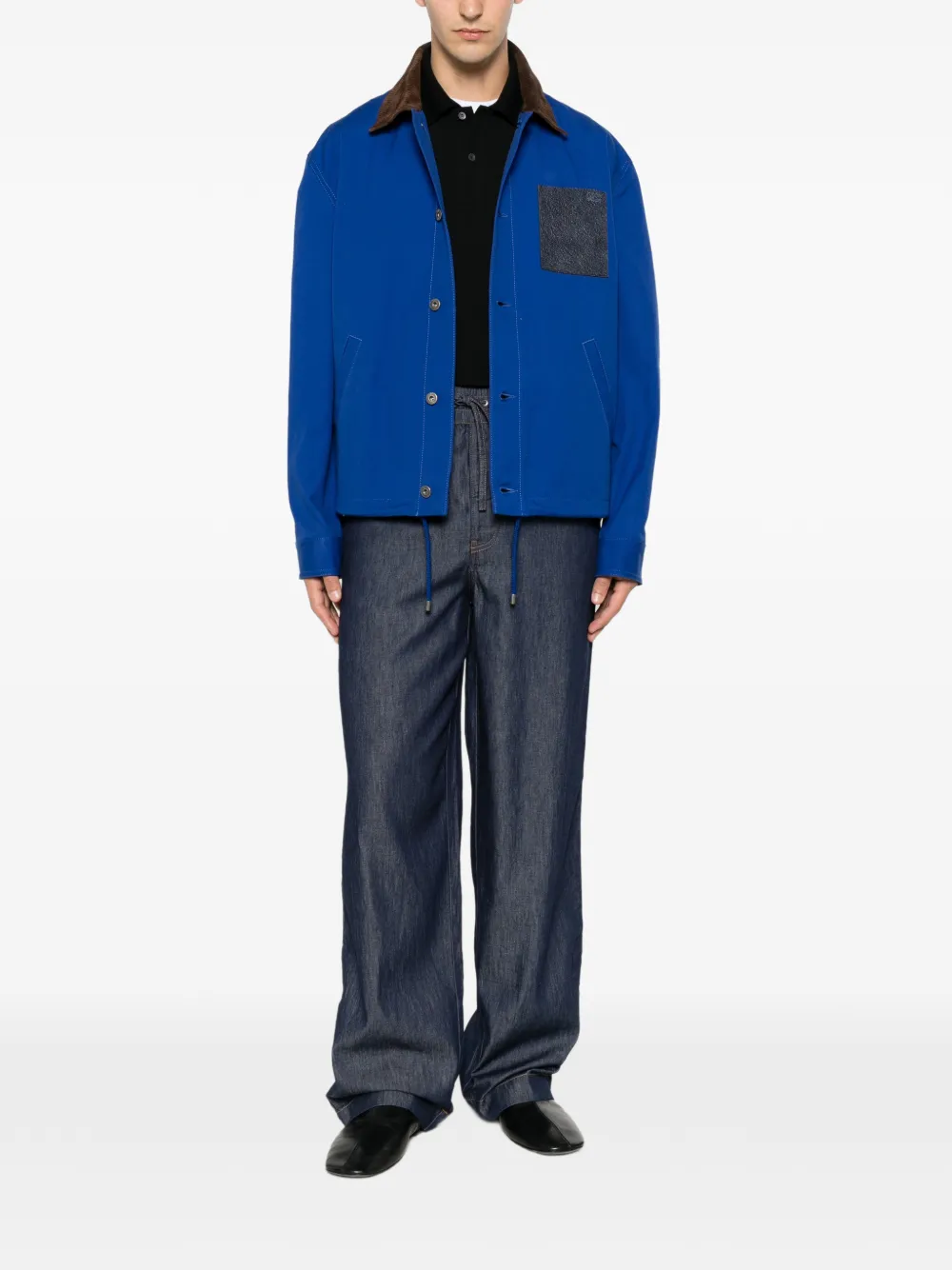 LOEWE Anagram jack met ribfluwelen kraag Blauw