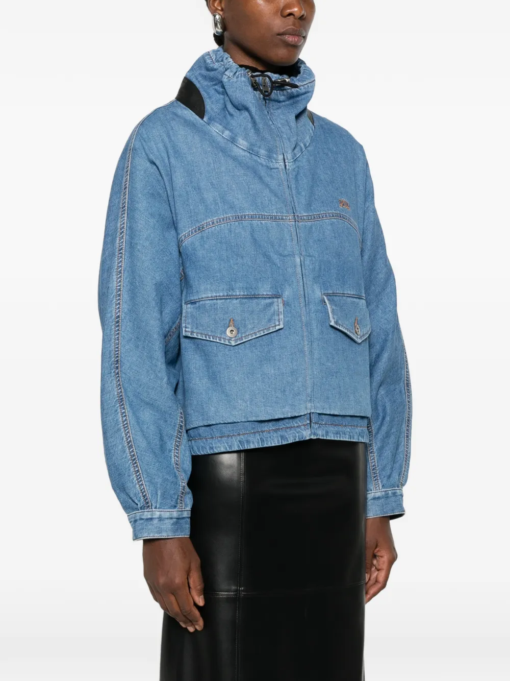 LOEWE Denim jack met Anagram-borduurwerk Blauw