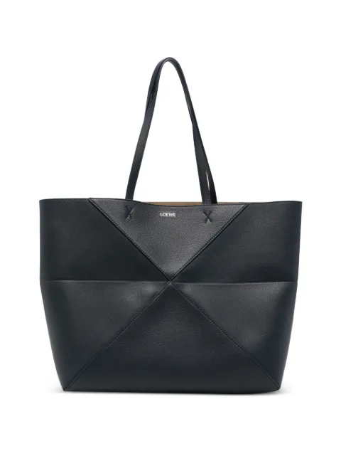 large horizontal Puzzle Fold tote in soft grained calfskin