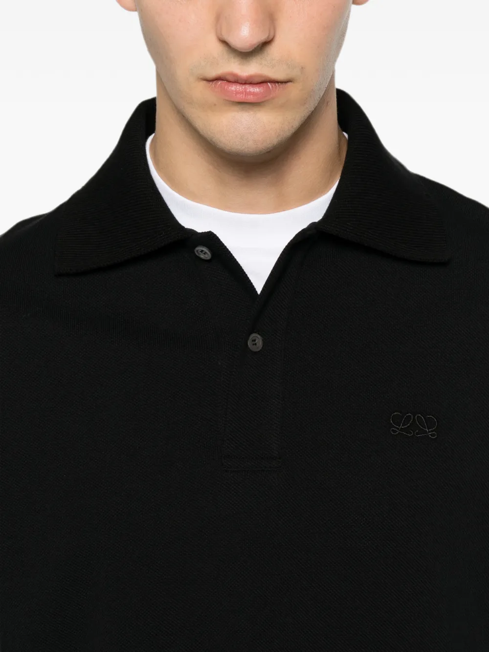 LOEWE Poloshirt met geborduurd anagram Zwart