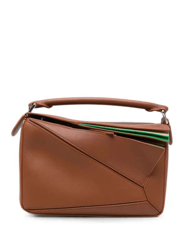 Loewe Small Layered Puzzle Bag in Classic Calfskin in Brown