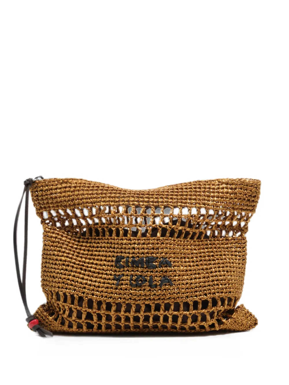 Bimba y Lola Mittelgroße Handtasche mit Raffiabast-Effekt - Gold