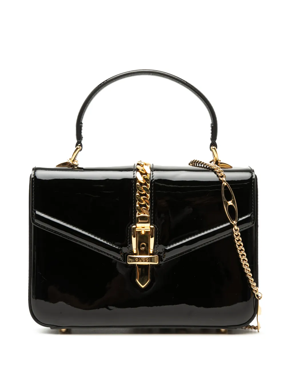 Gucci Pre-Owned 2000-2015 Mini Patent Sylvie 1969 Top Handle Bag satchel - Nero