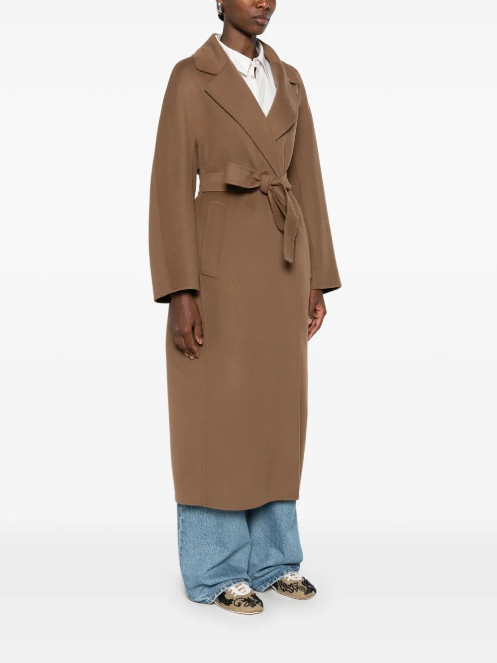 'S Max Mara Mantel met ceintuur Bruin