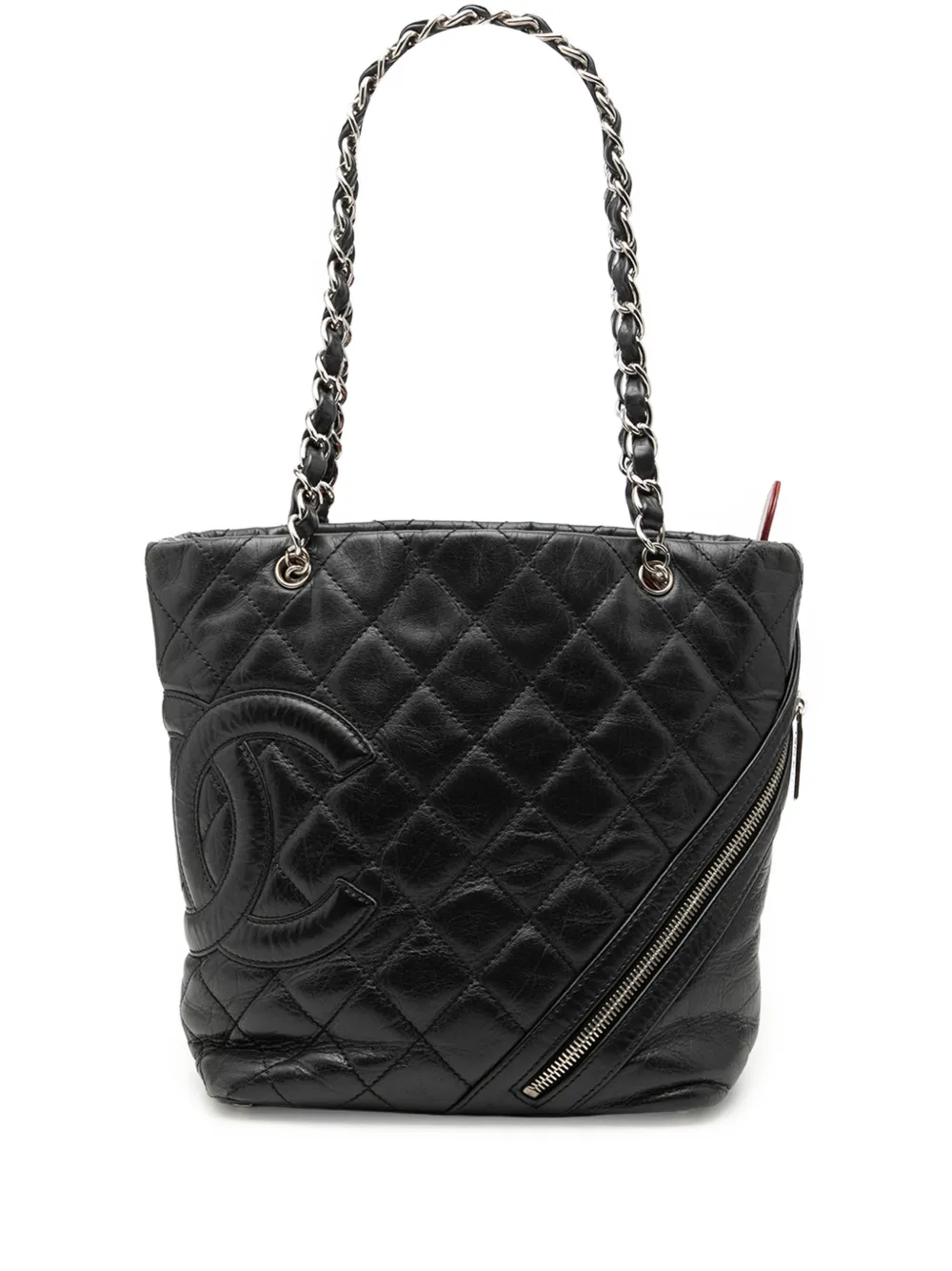 CHANEL Pre-Owned 2006-2008 Small Quilted Aged Calfskin Cotton Club tote bag - Nero