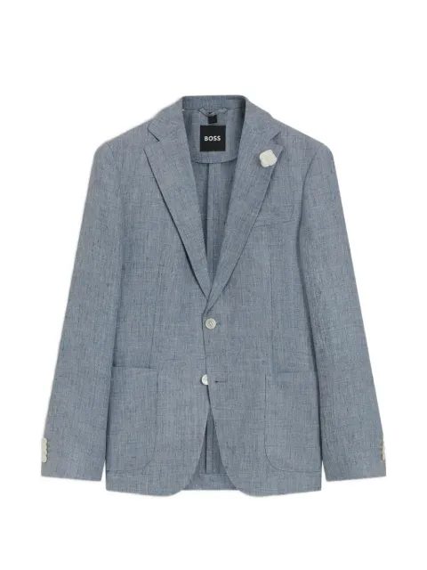 BOSS single-breasted lapel-flower blazer