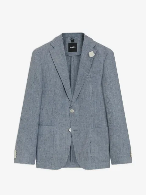 BOSS single-breasted lapel-flower blazer