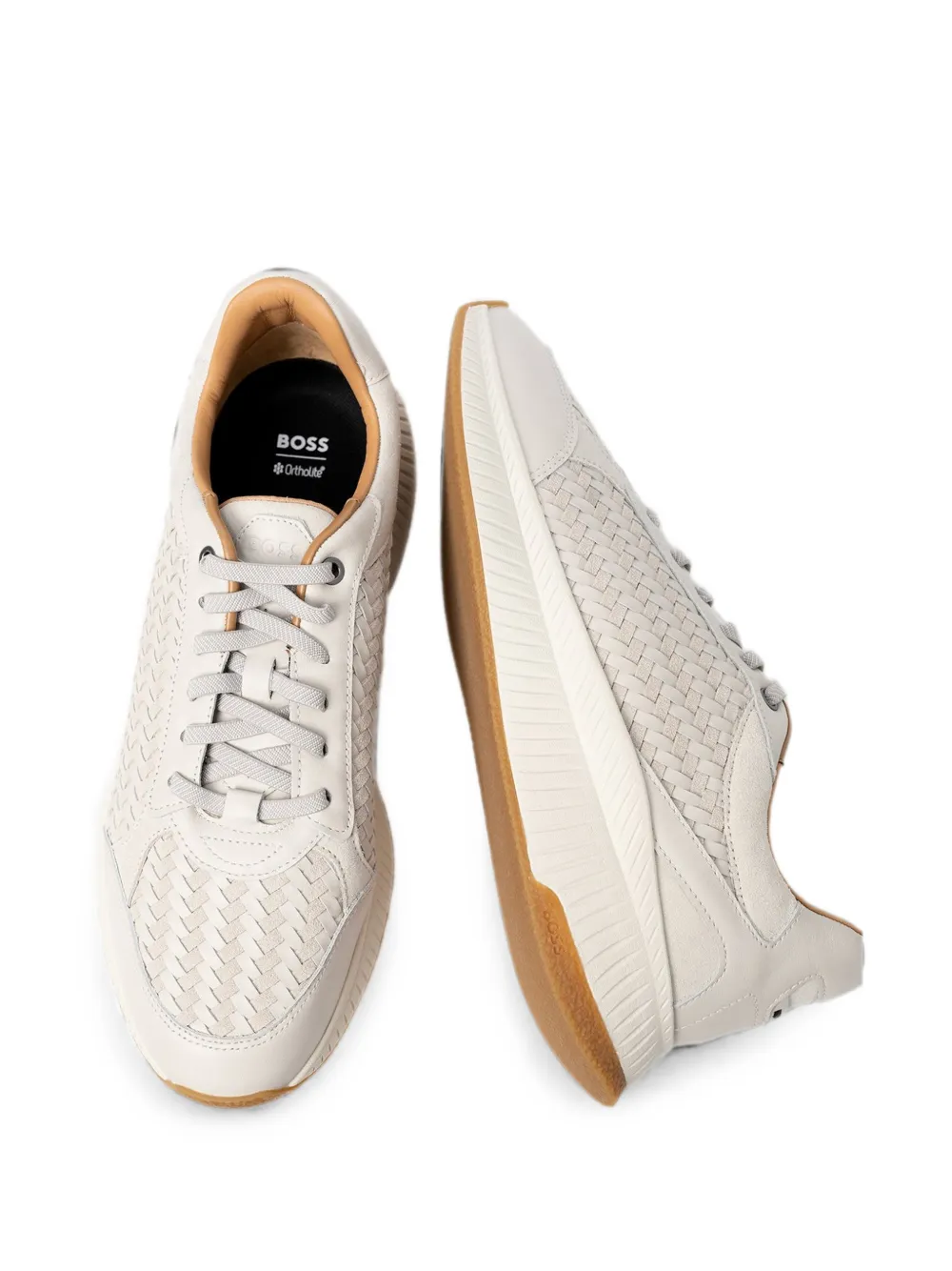 BOSS woven-panel sneakers Wit