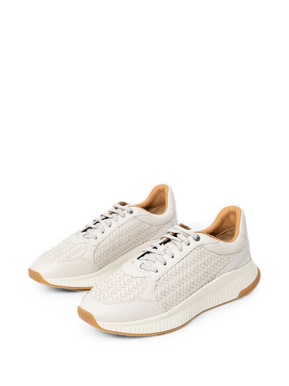 BOSS woven-panel sneakers Wit