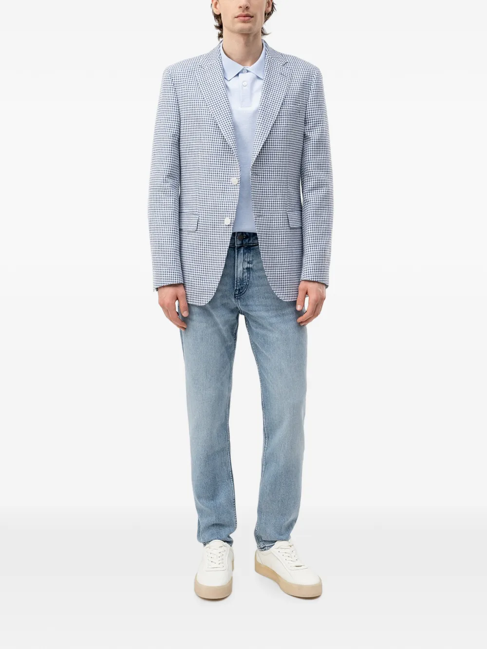  Boss Houndstooth-pattern Blazer - Blu 