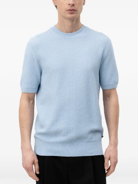 BOSS waffle-knit short-sleeve sweater