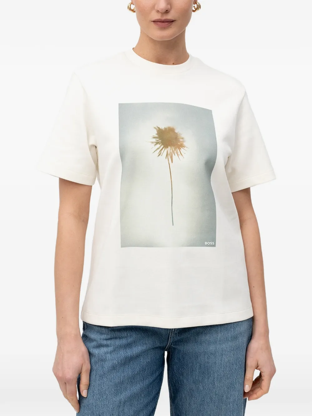 BOSS graphic-print T-shirt - Toni neutri
