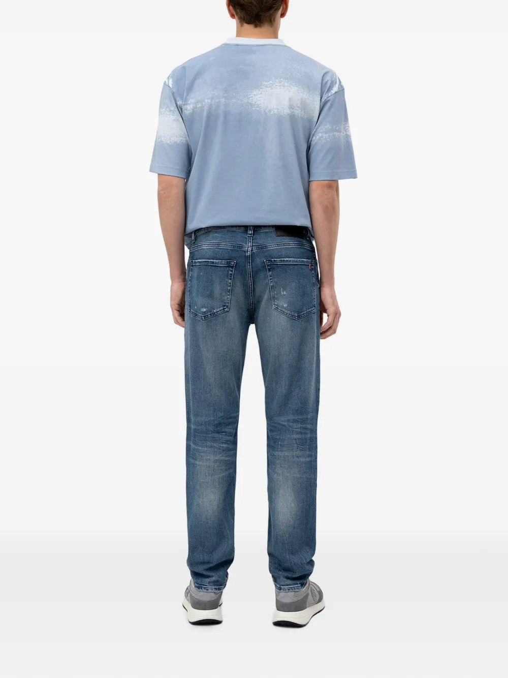 BOSS Gerafelde jeans met vervaagd effect Blauw