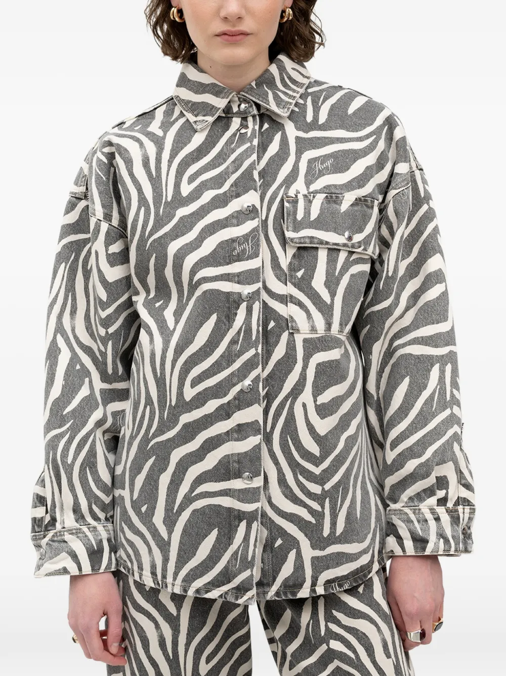 HUGO zebra-print shirt - Grau
