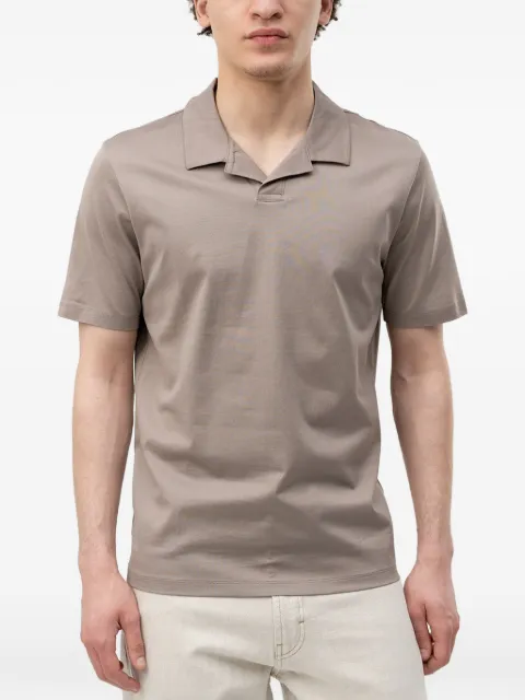HUGO Dimers logo-patch notch-collar T-shirt