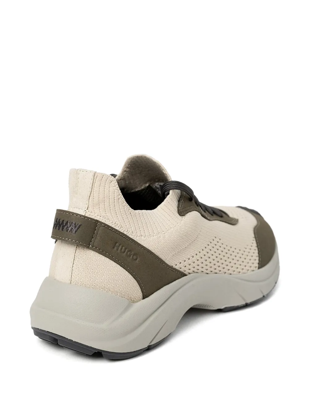 HUGO Sneakers met mesh vlakken Beige