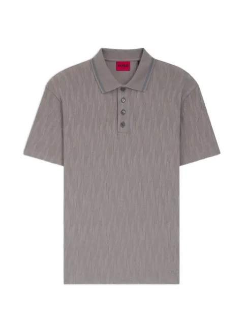 HUGO Dunik textured-knit polo shirt