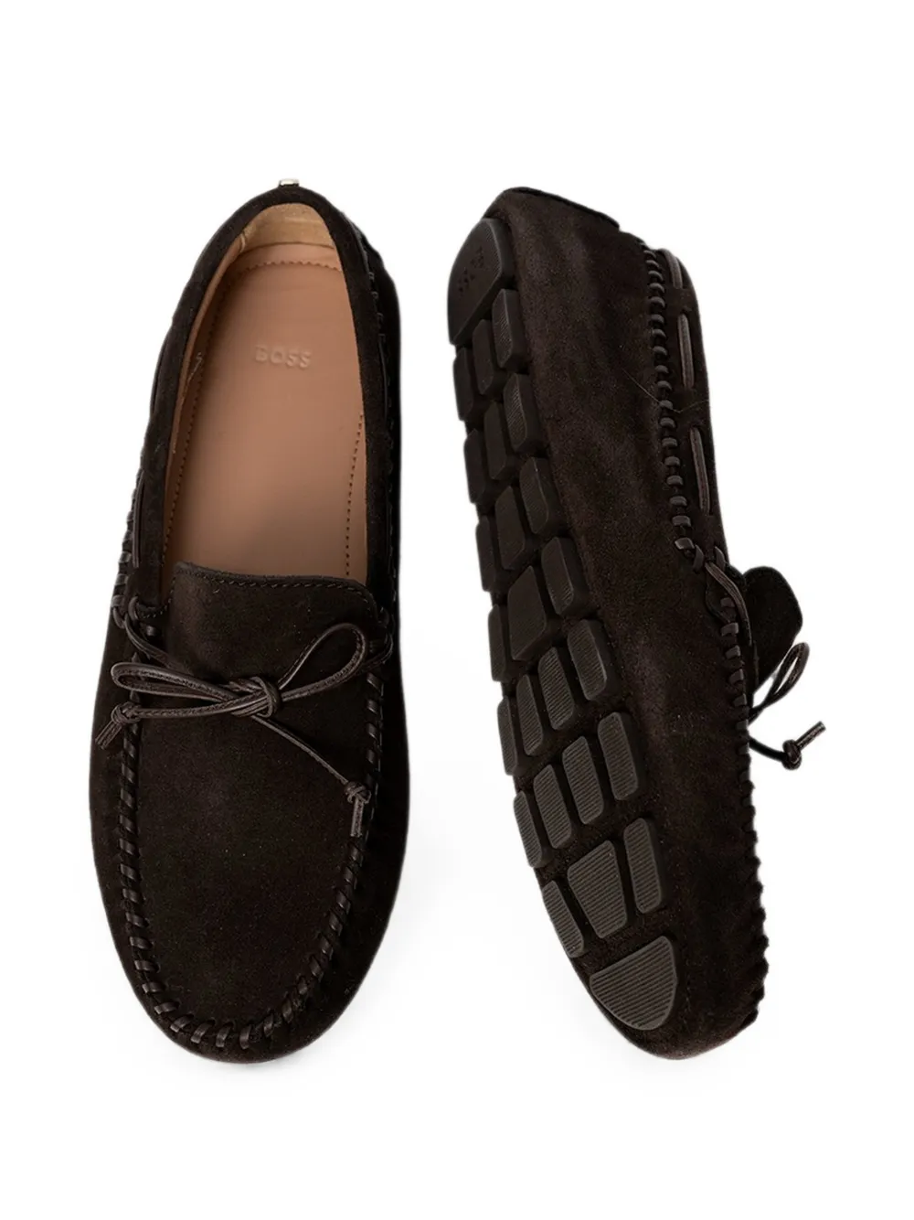 BOSS bow-detail whipstitch-trim loafers Bruin