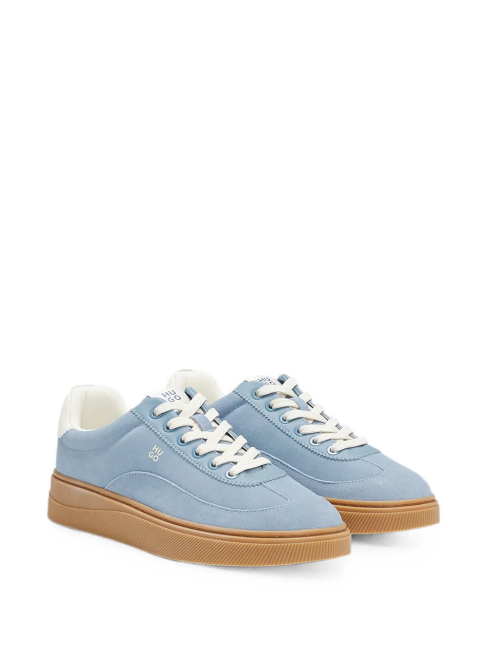 HUGO logo-print lace-up sneakers Blauw