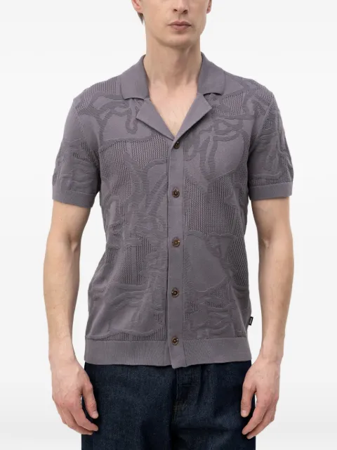 BOSS jacquard-knit short-sleeve shirt