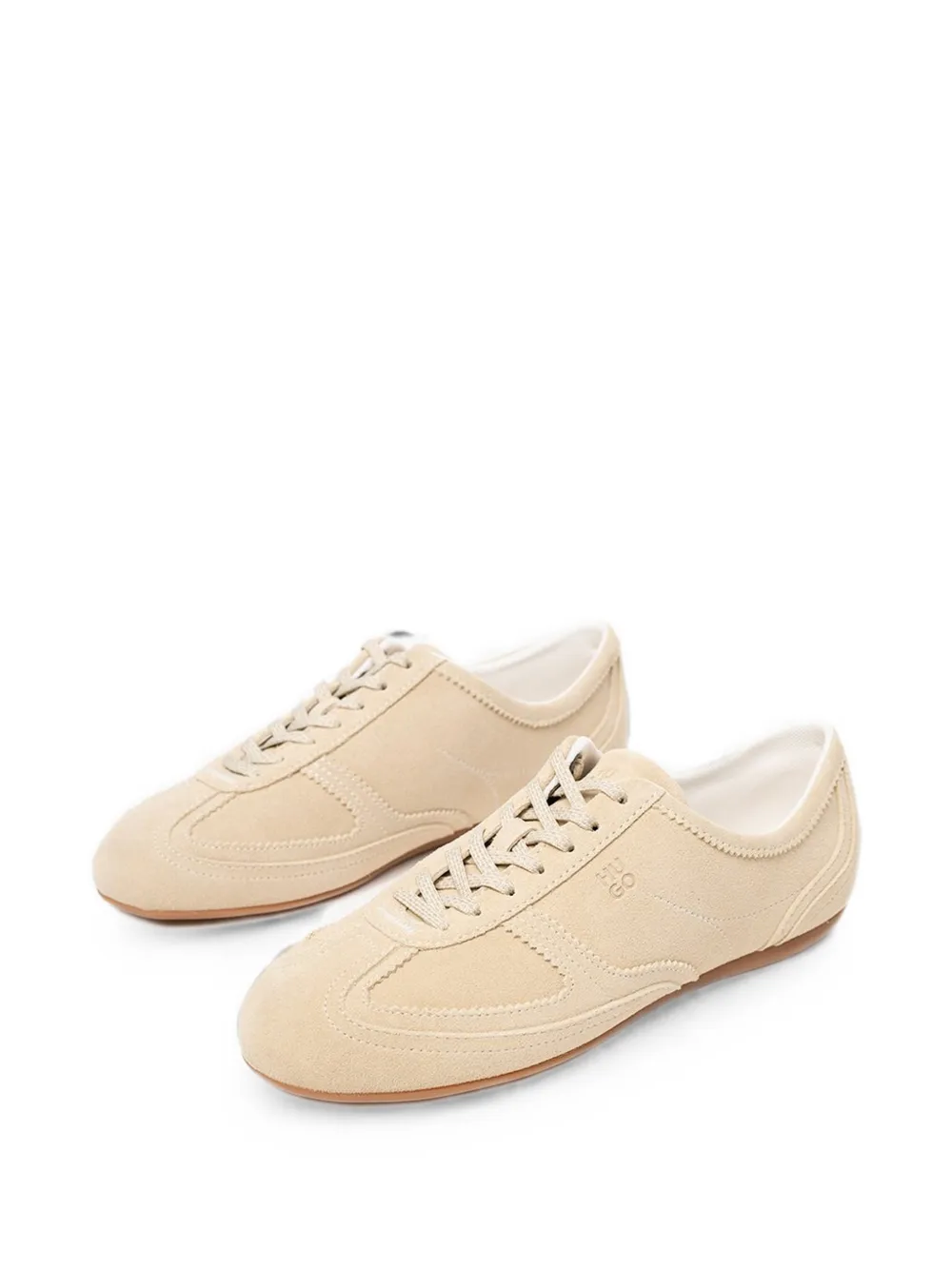 HUGO suede-finish lace-up sneakers Beige