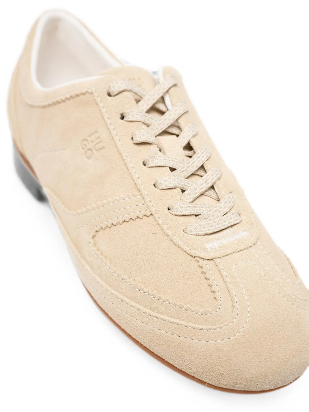 HUGO suede-finish lace-up sneakers Beige