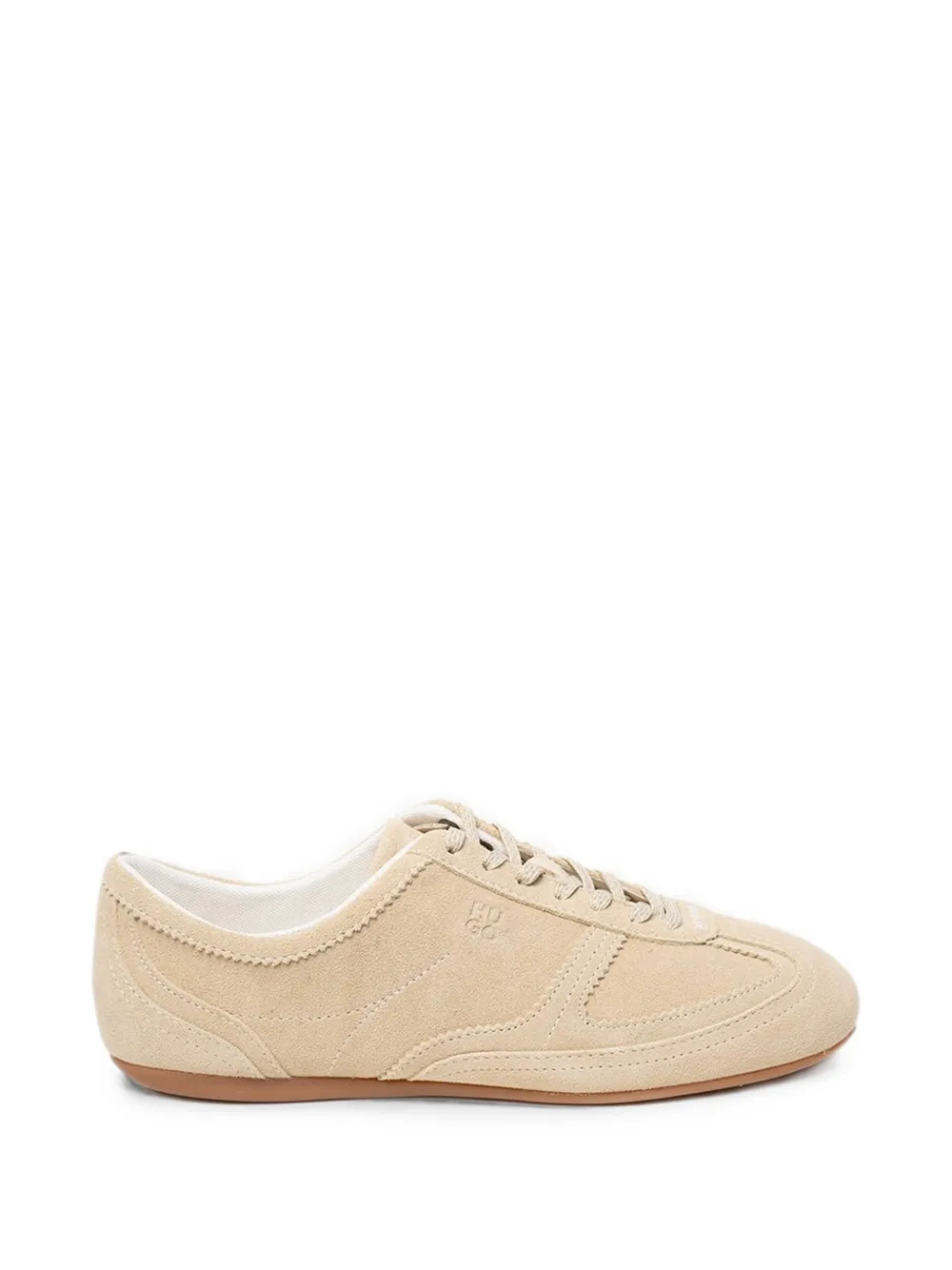 HUGO suede-finish lace-up sneakers Beige