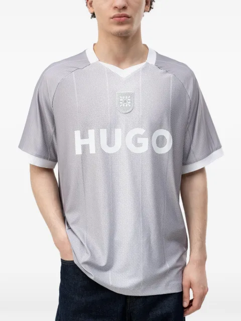 HUGO logo-print V-neck T-shirt