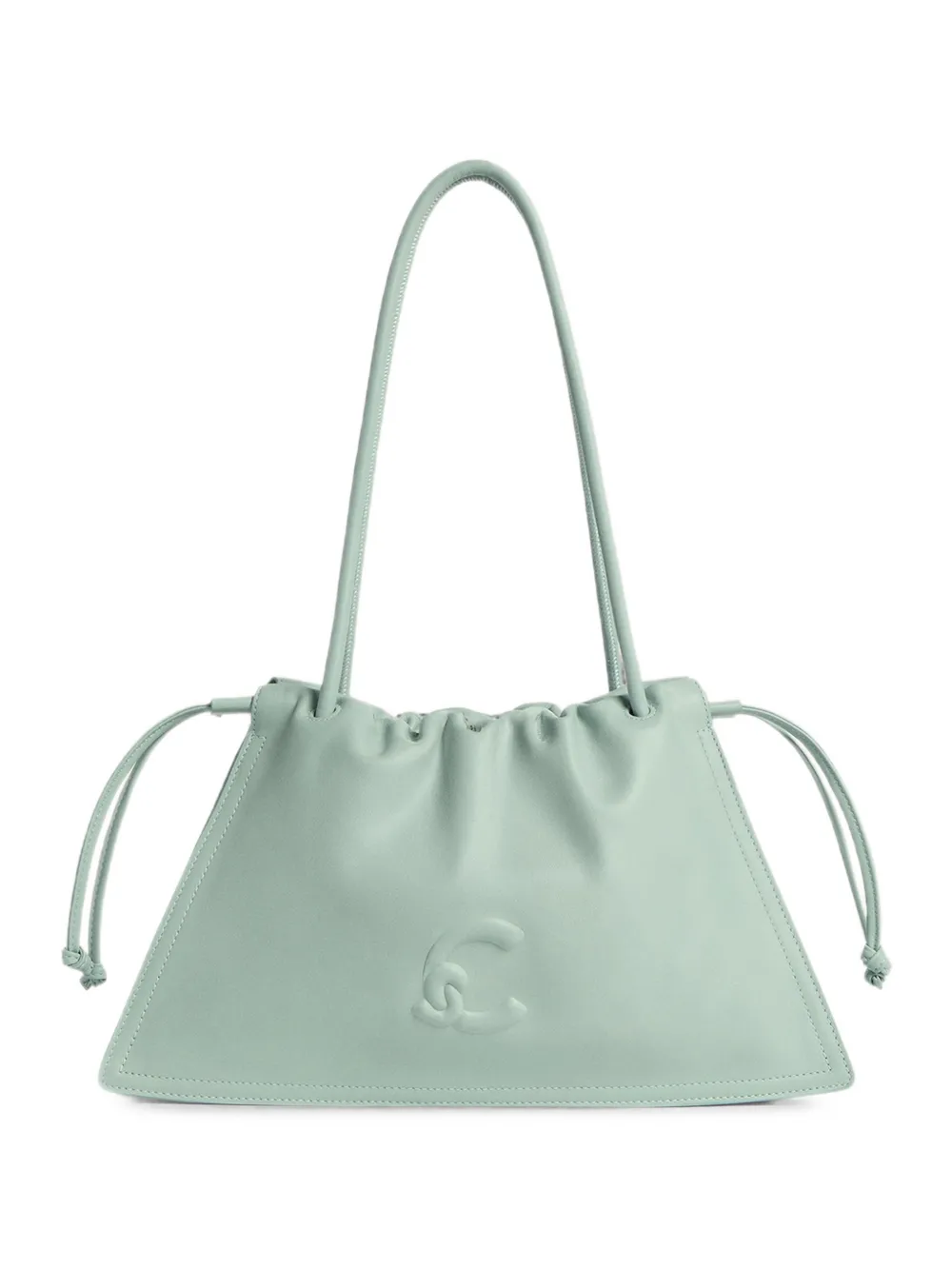 Coccinelle medium Dulse logo-embossed drawstring shoulder bag - Green
