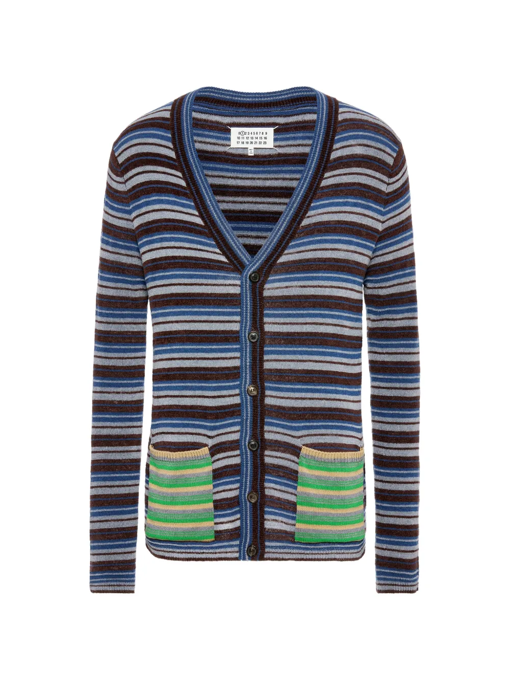 Maison Margiela striped wool cardigan - Blu