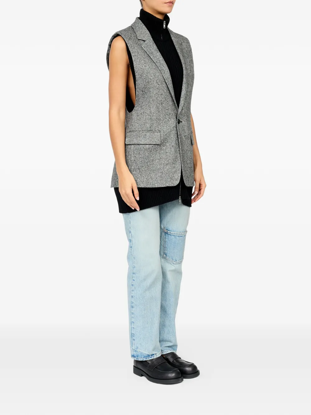MM6 Maison Margiela Tweed gilet met stippen Grijs