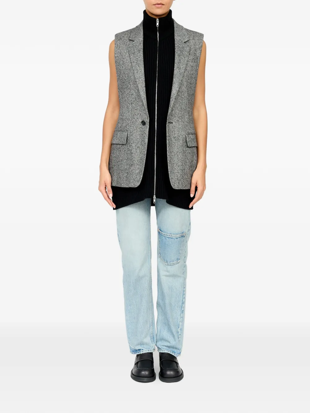 MM6 Maison Margiela Tweed gilet met stippen Grijs