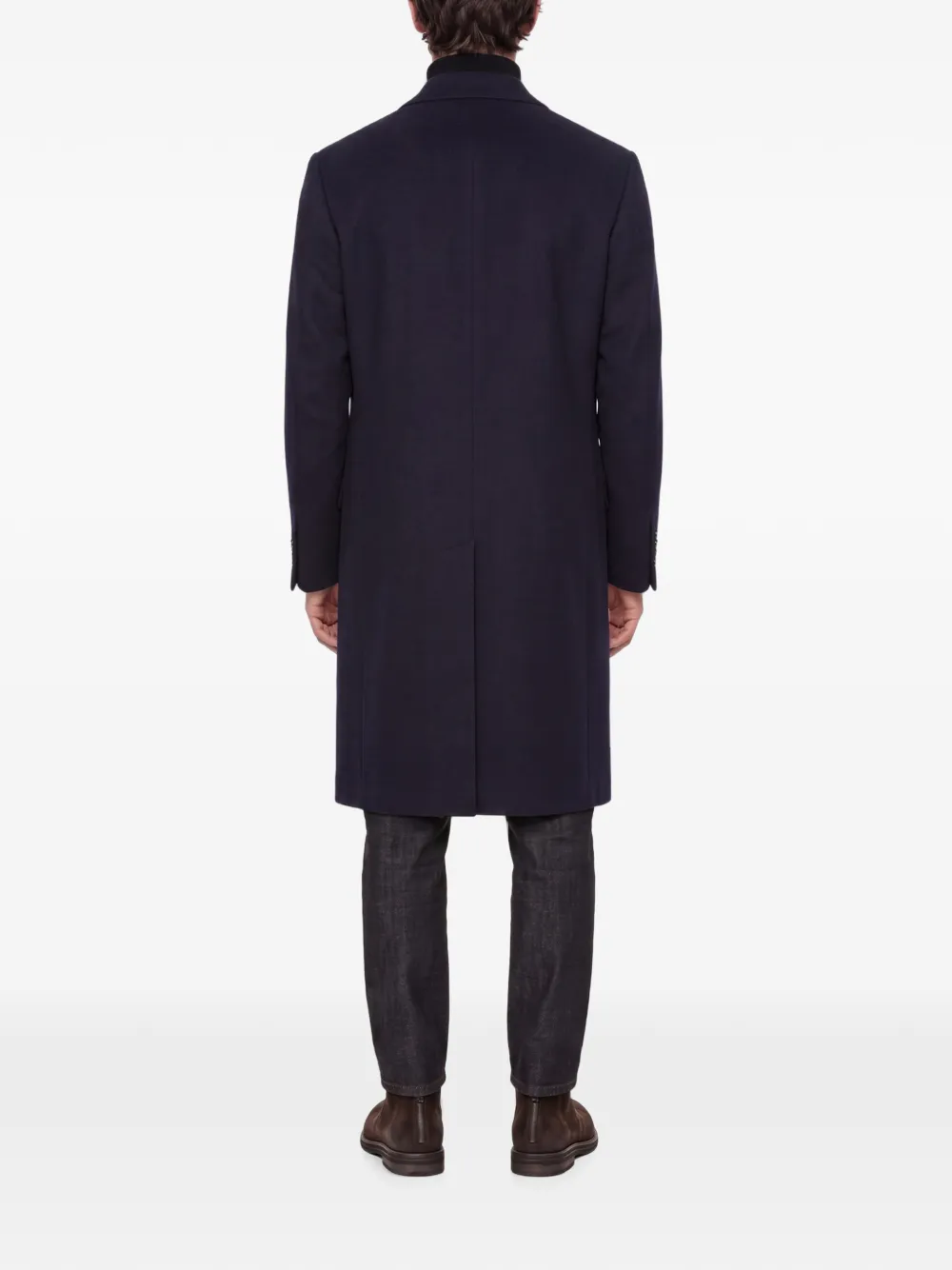 Canali Mantel met dubbele rij knopen Blauw
