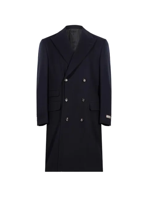 Canali double-breasted peak-lapel coat