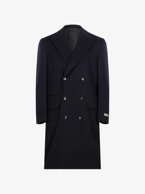 Canali double-breasted peak-lapel coat