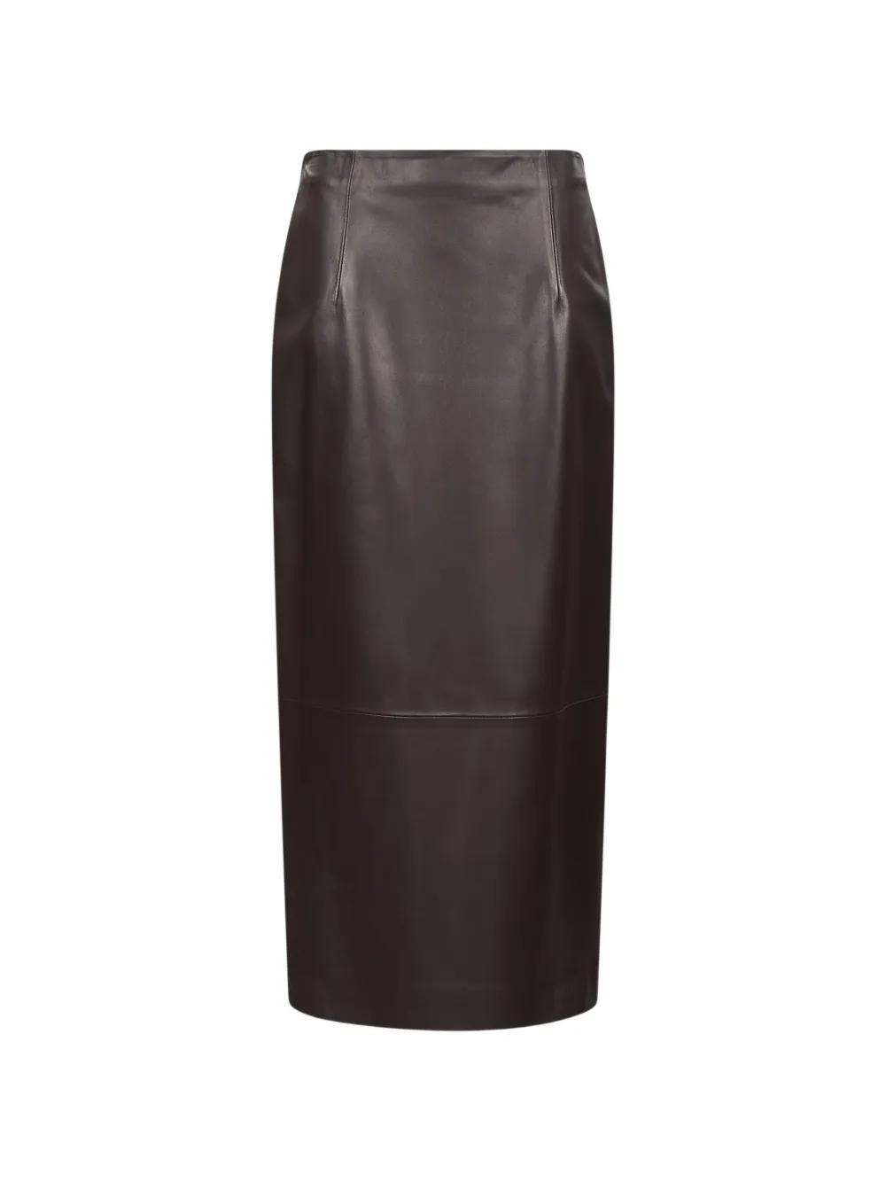 LouLou de Saison Inga leather pencil maxi skirt - Marrone