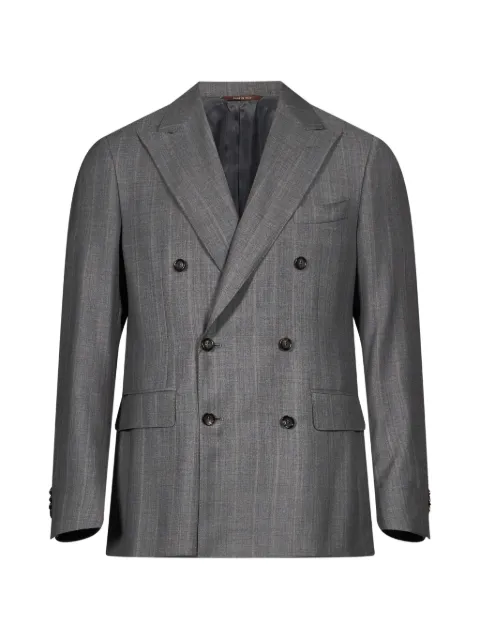 Canali check double-breasted suit