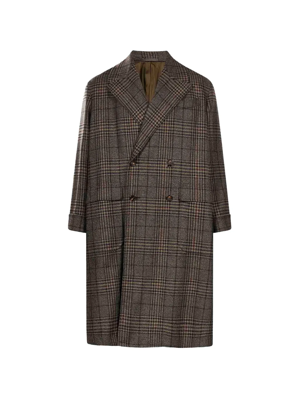 Caruso Rigoletto check double-breasted coat - Grün