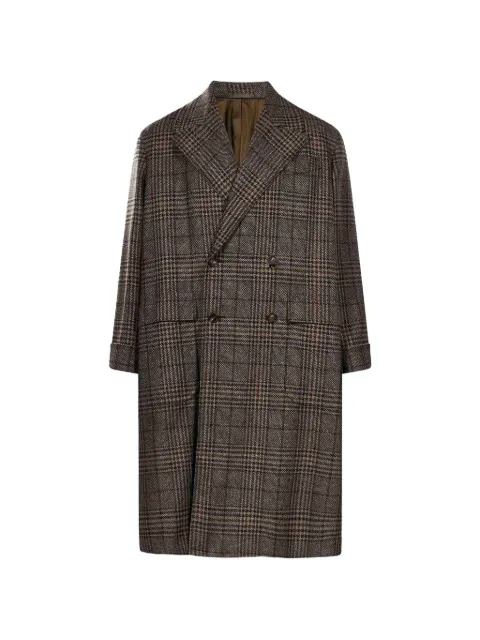 Caruso Rigoletto check double-breasted coat