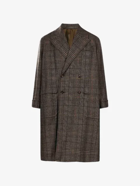 Caruso Rigoletto check double-breasted coat