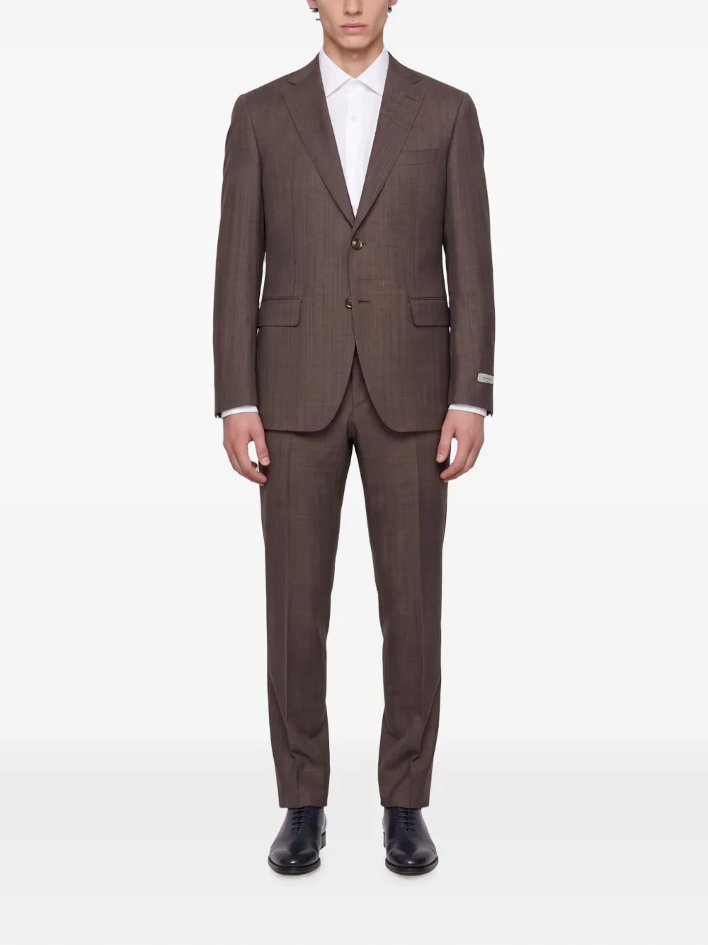 Canali Pak met enkele rij knopen Bruin