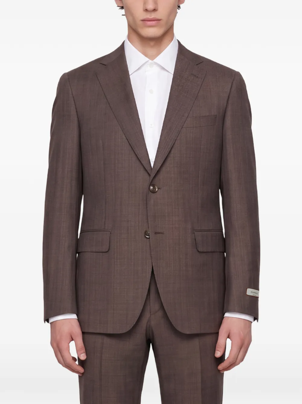 Canali Pak met enkele rij knopen Bruin
