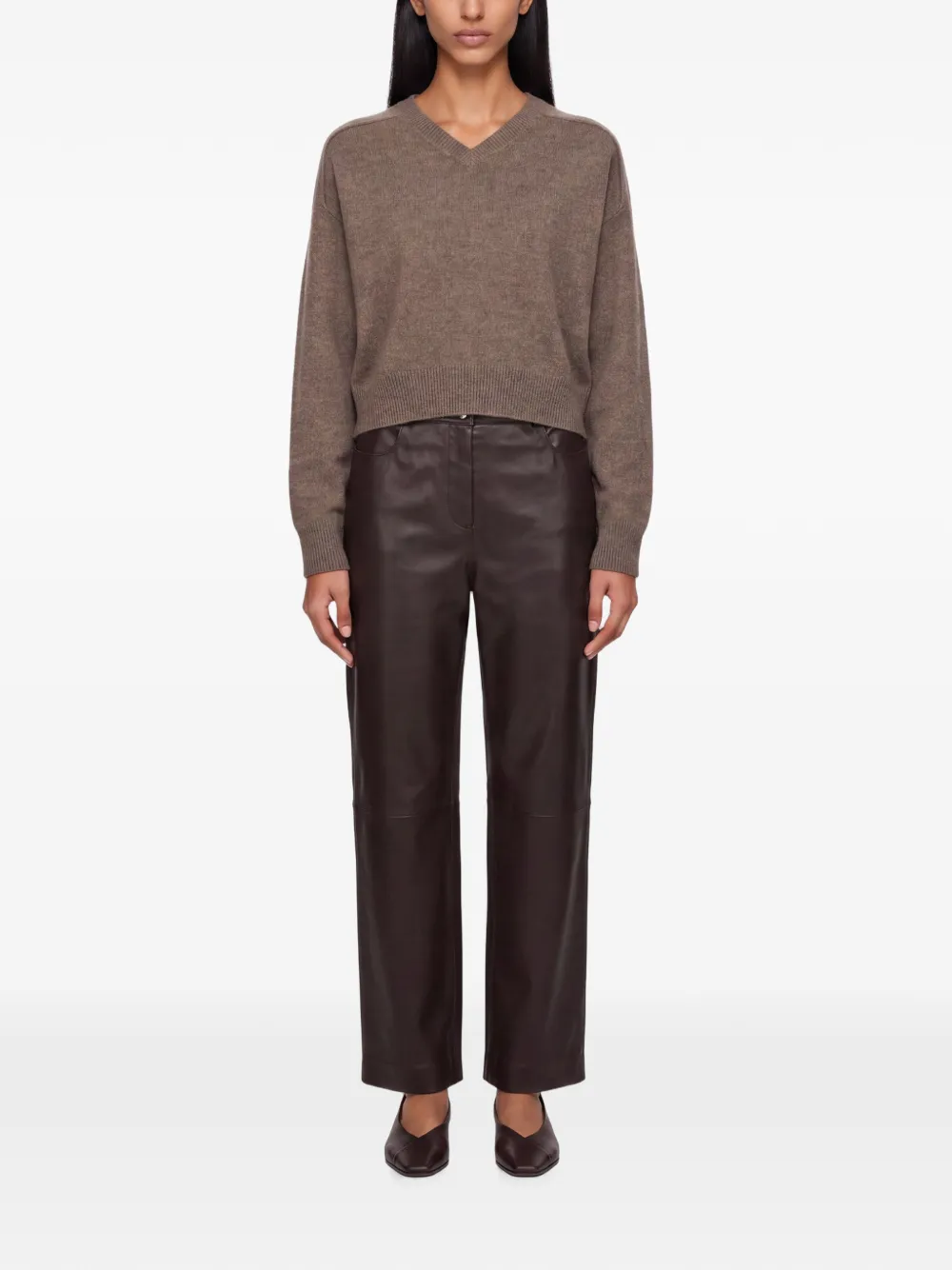 LouLou de Saison Leren broek Bruin