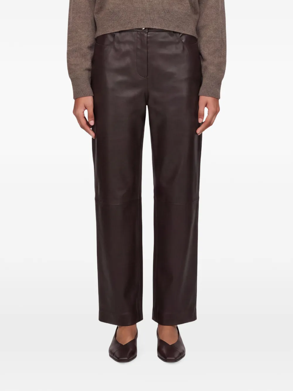 LouLou de Saison Leren broek Bruin