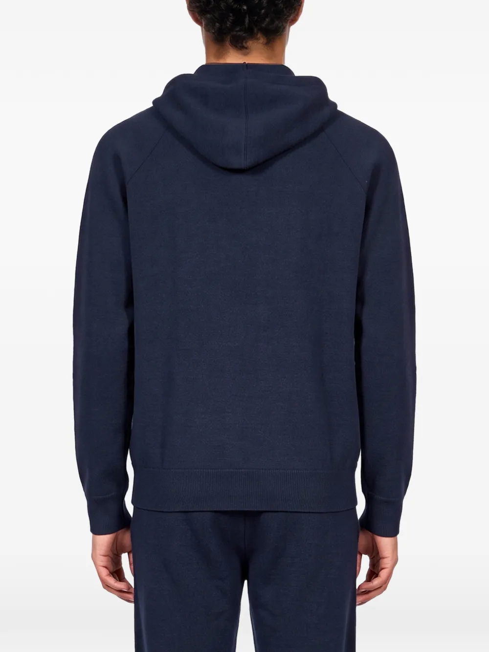 Canali zip-up raglan-sleeve hoodie Blauw