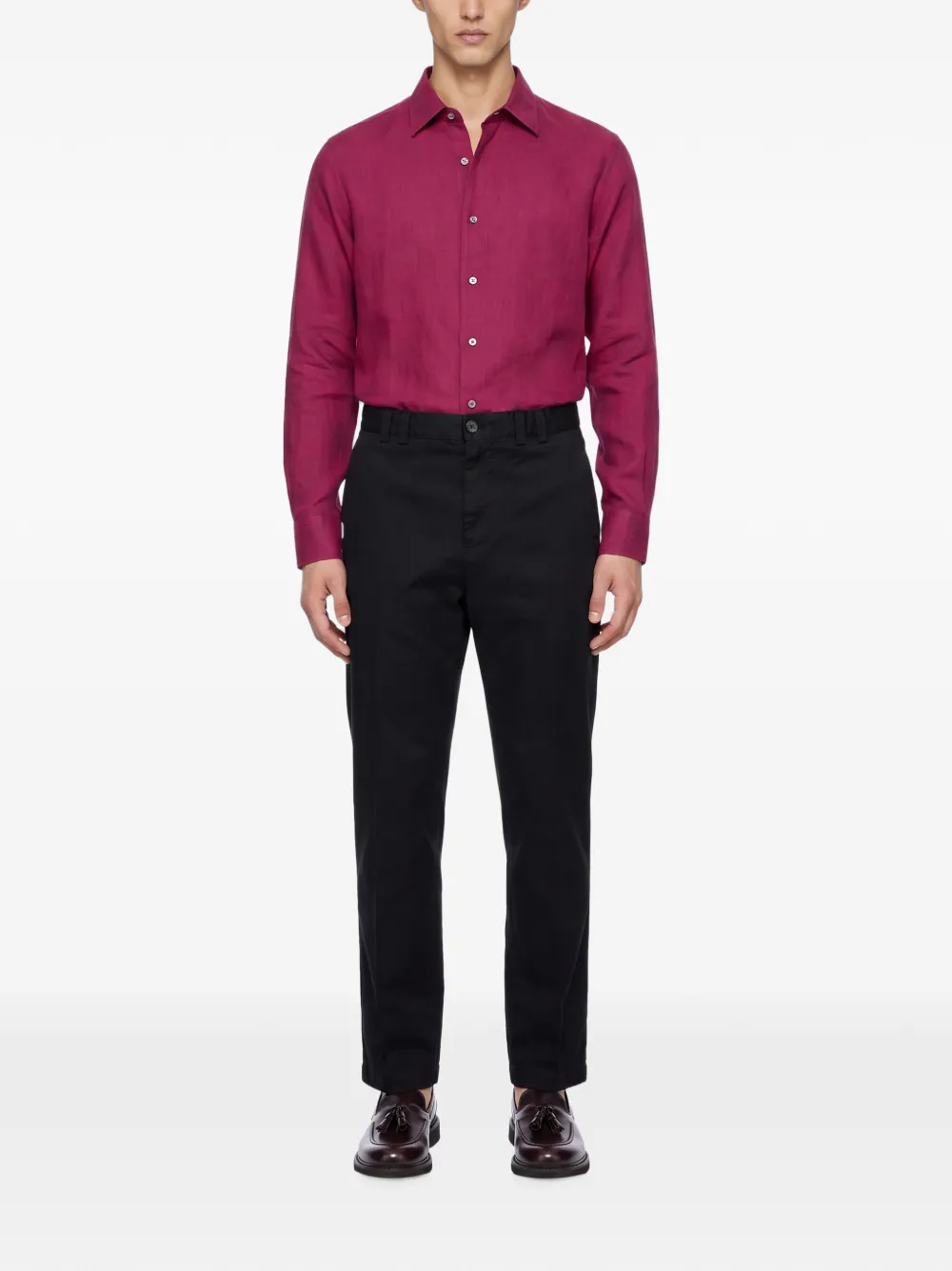 Canali Straight broek Zwart
