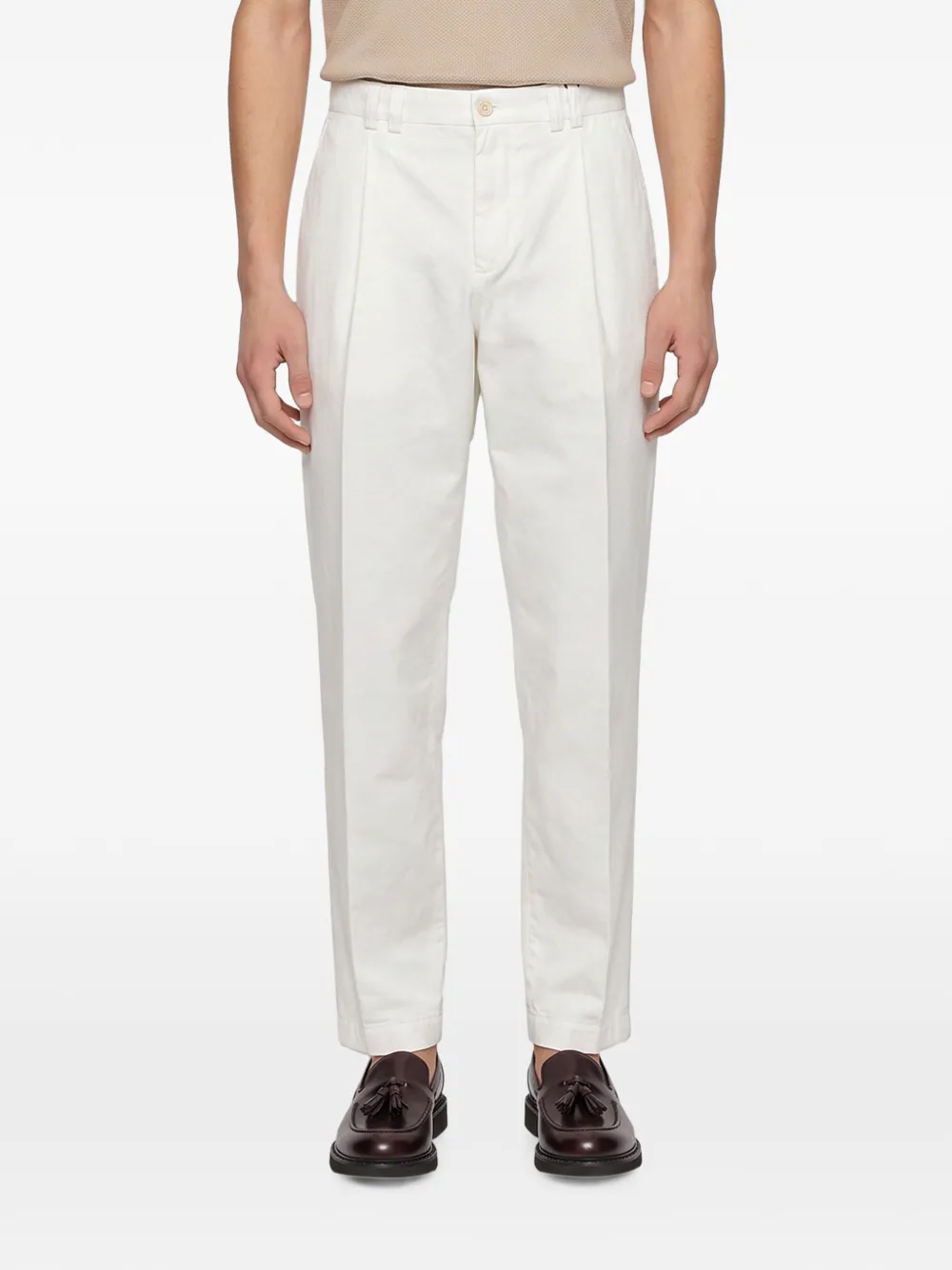 Canali pleated straight-leg trousers Wit