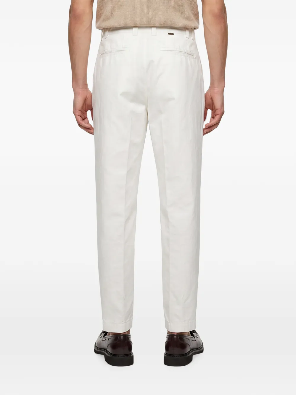 Canali pleated straight-leg trousers Wit